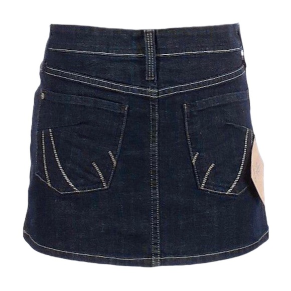 James Jeans Dry Aged Denim Mitch Tulsa Gold Dark Mini Skirt NWT Size 26 - Picture 2 of 11